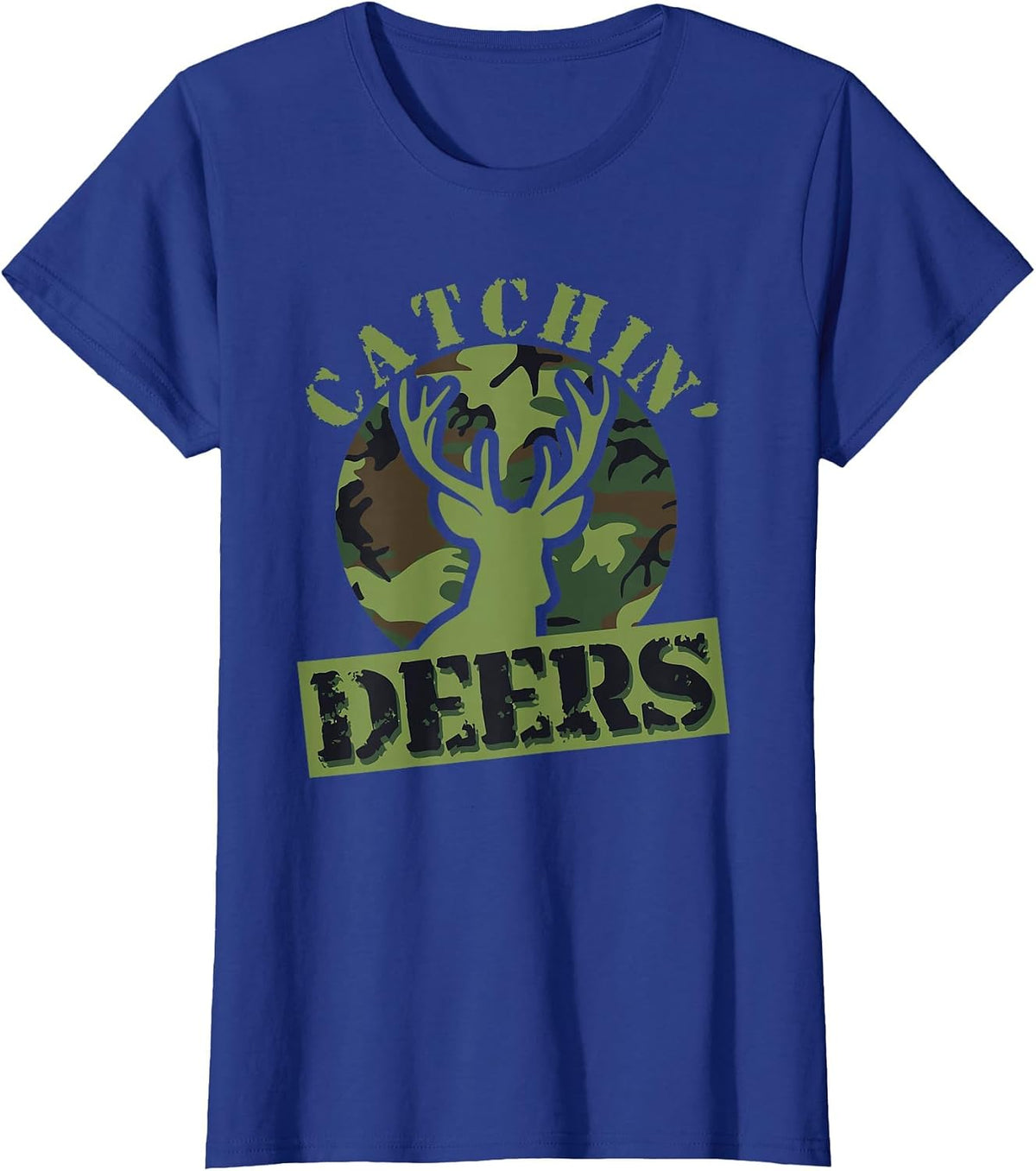 Funny Catchin' Deers T-Shirt - Royal Blue