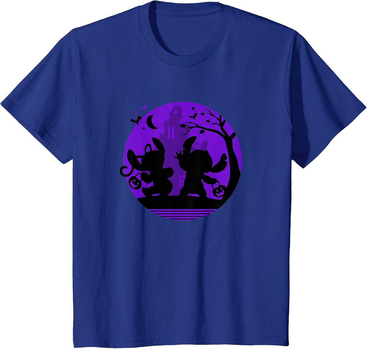 Disney Stitch and Angel Trick or Treat Halloween T-Shirt - Royal Blue