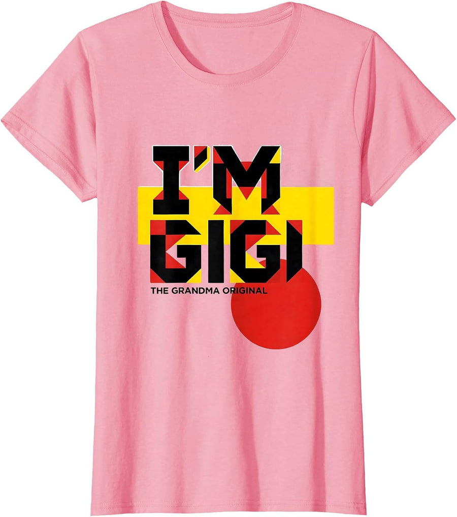 Women's I'm Gigi The Grandma Original Bauhaus Modernist Grandma T-Shirt - Pink
