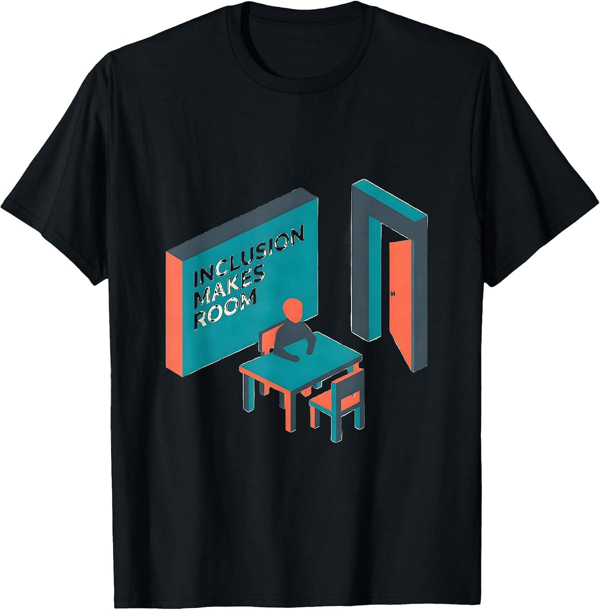 Men's Inclusion Makes Room Special Education Teacher Autism T-Shirt - Black