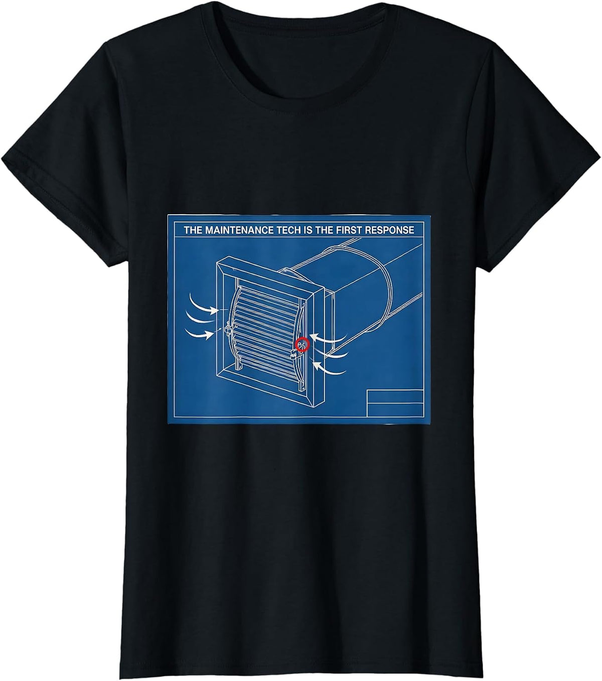 Women's The Maintenance Tech Is The First Response Funny HVAC T-Shirt - Black