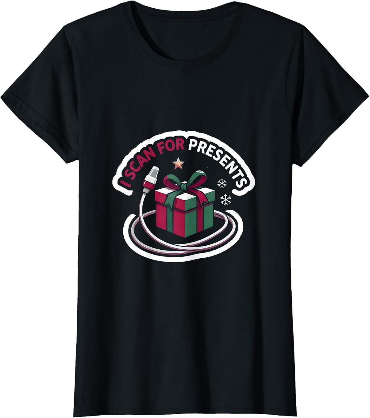 I Scan For Presents Funny Sonographer Ultrasound Tech T-Shirt - Black