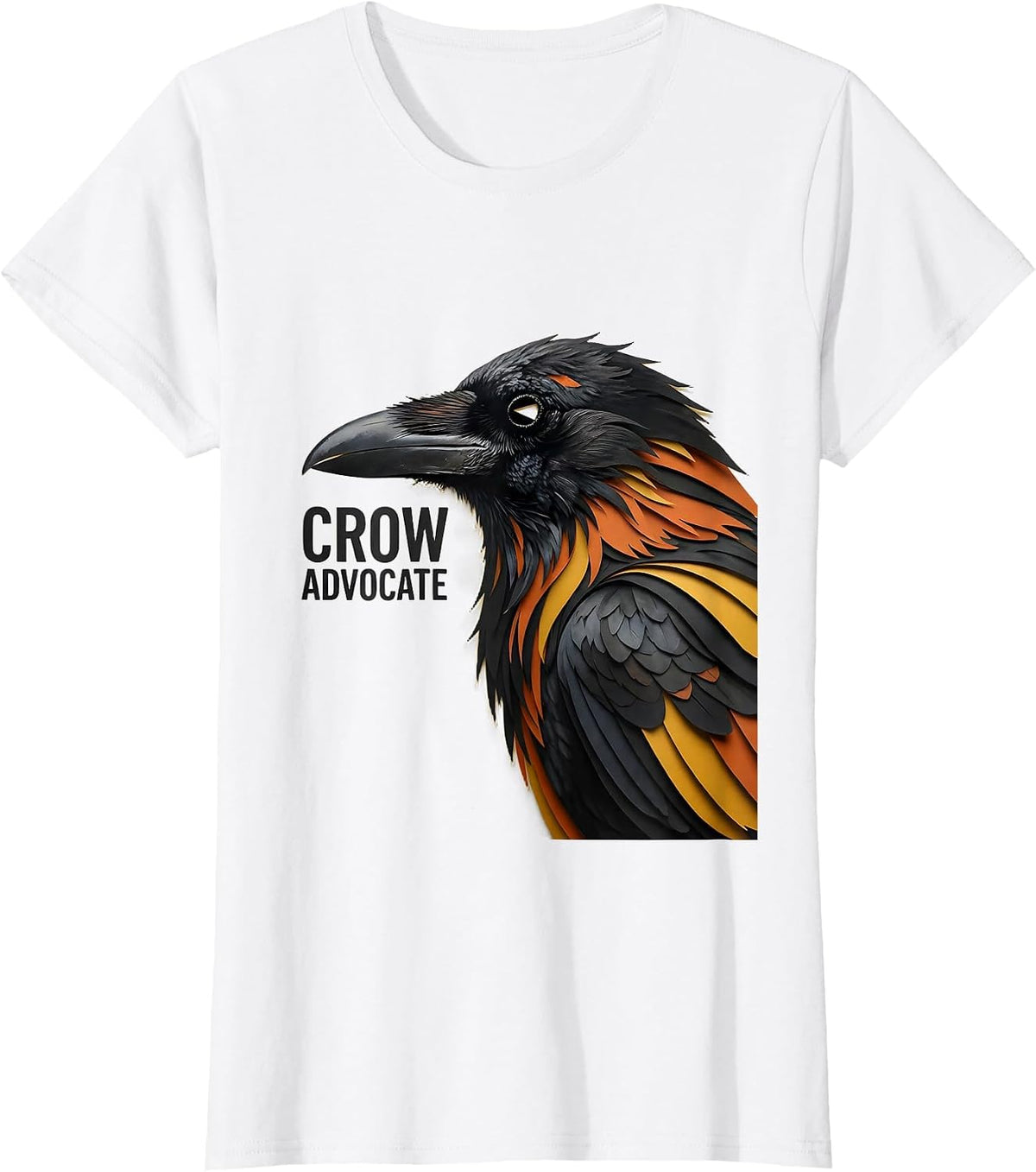 Crow Advocate Gothic Nature Bird Enthusiast Dark Humor T-Shirt - White