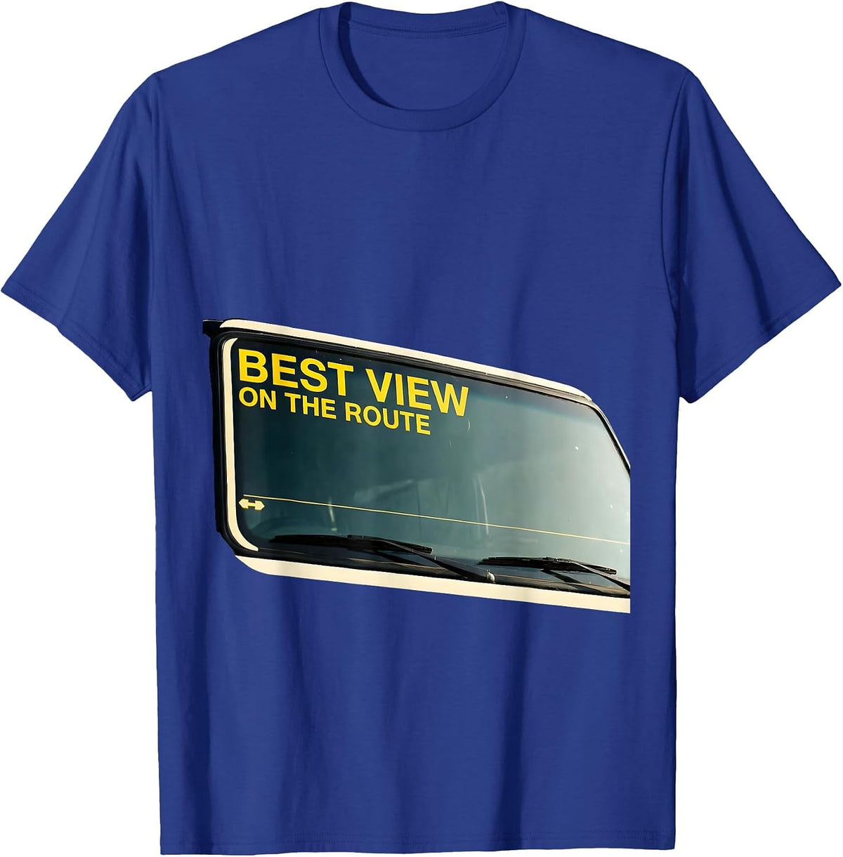 Men's Best View On The Route Funny School Bus Driver Workplace T-Shirt - Royal Blue