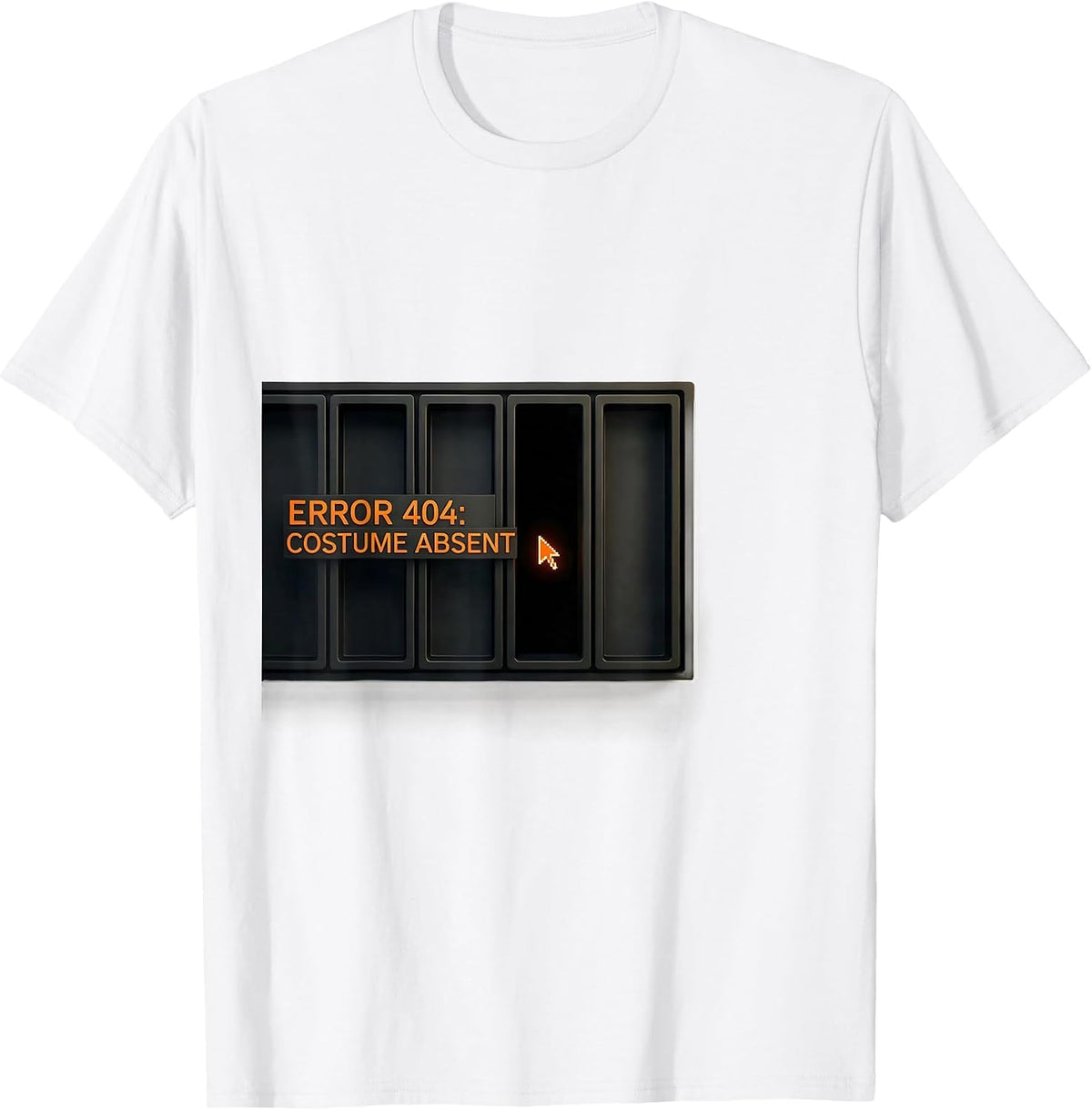 Men's Error 404 Costume Absent Funny Lazy Halloween Geek Humor T-Shirt - White