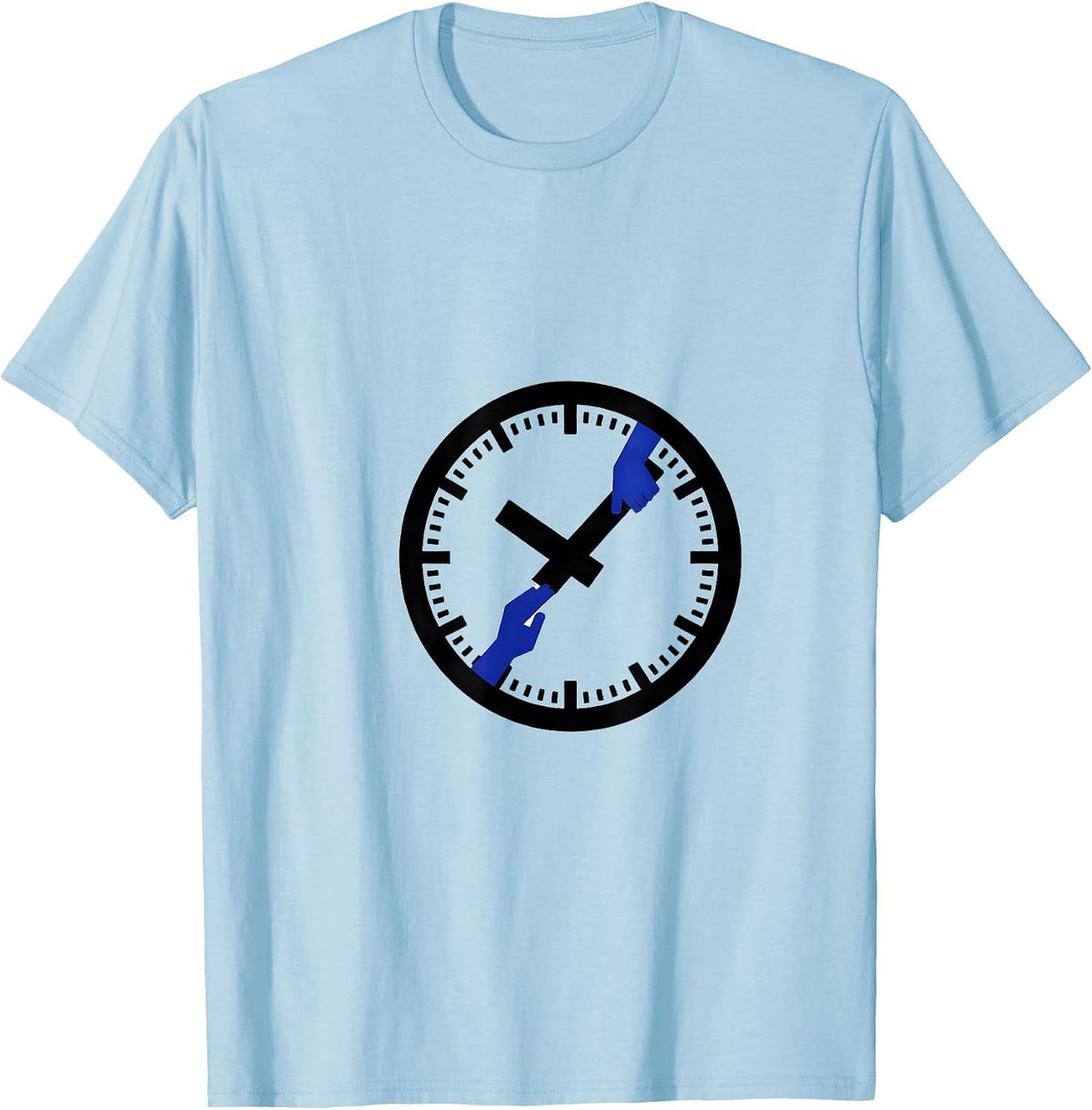 Men's Swiss Clock Pharmacy Tech Humor Gift T-Shirt - Baby Blue