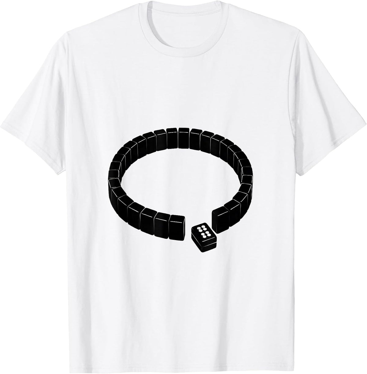 Men's Mahjong Tile Loop Minimalist Mahjong Player Gift T-Shirt - White