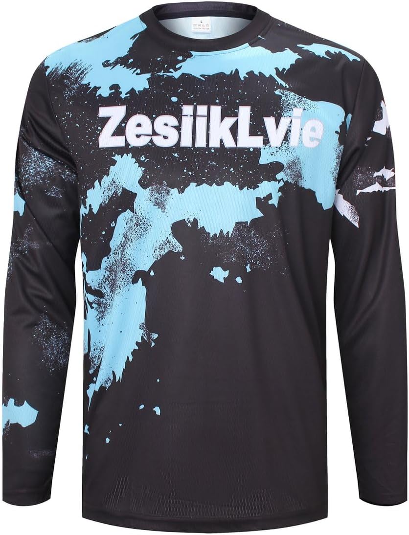 Mountain Bike Jersey Mens Long Sleeve Motocross Jersey Cycling Jersey Breathable Quick Dry Downhill BMX Off-Road - 24