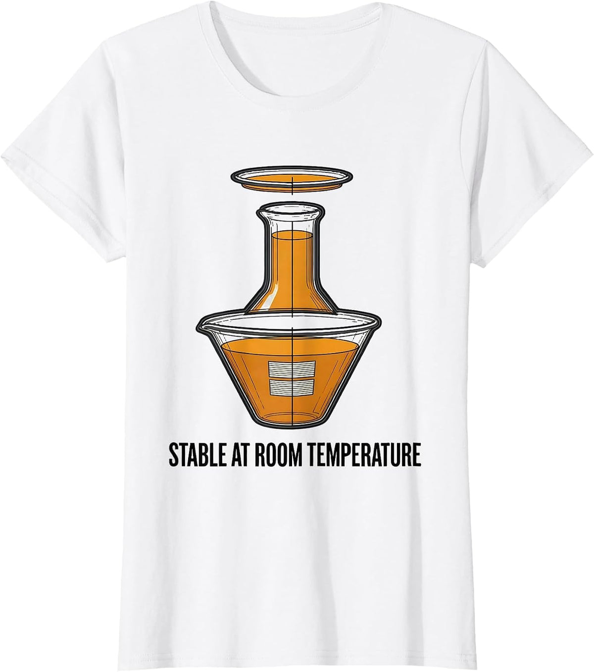 Stable At Room Temperature Funny Chemistry Science Pun T-Shirt - White