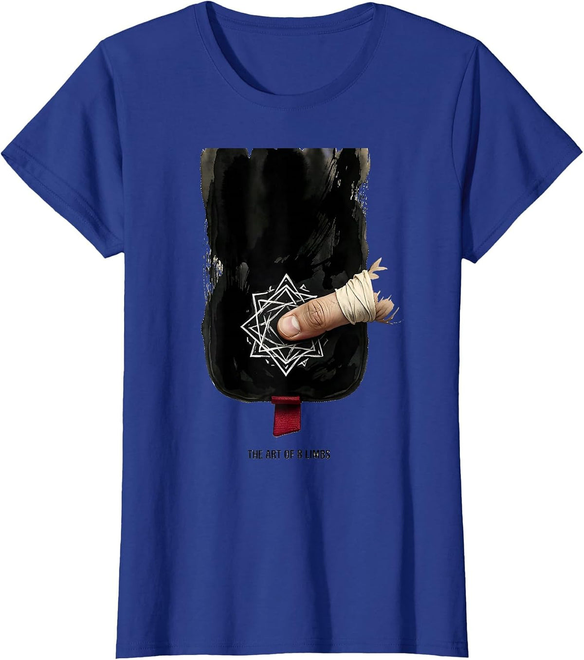 Women's The Art Of 8 Limbs Ink Brush Muay Thai Kickboxing Gym T-Shirt - Royal Blue
