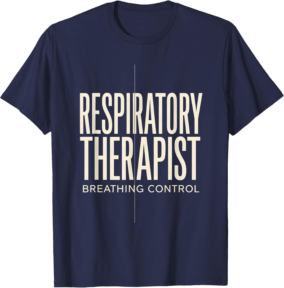 Men's Respiratory Therapist Breathing Control Medical Professional T-Shirt - Navy Blue