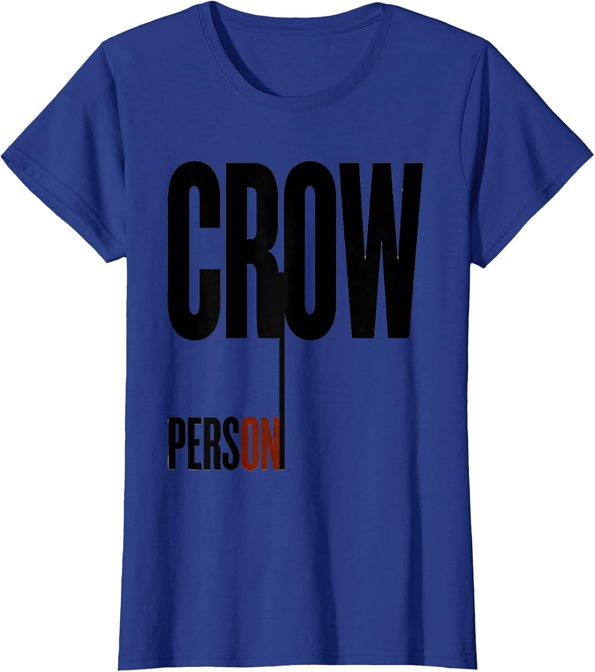 Women's Crow Person Minimalist Bird Enthusiast Gothic Nature Art T-Shirt - Royal Blue