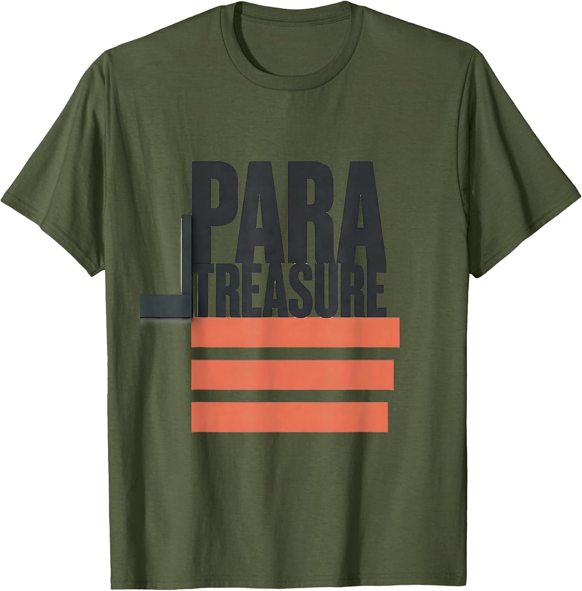 Men's Para Treasure Minimalist Paraprofessional Appreciation Back T-Shirt - Olive Green