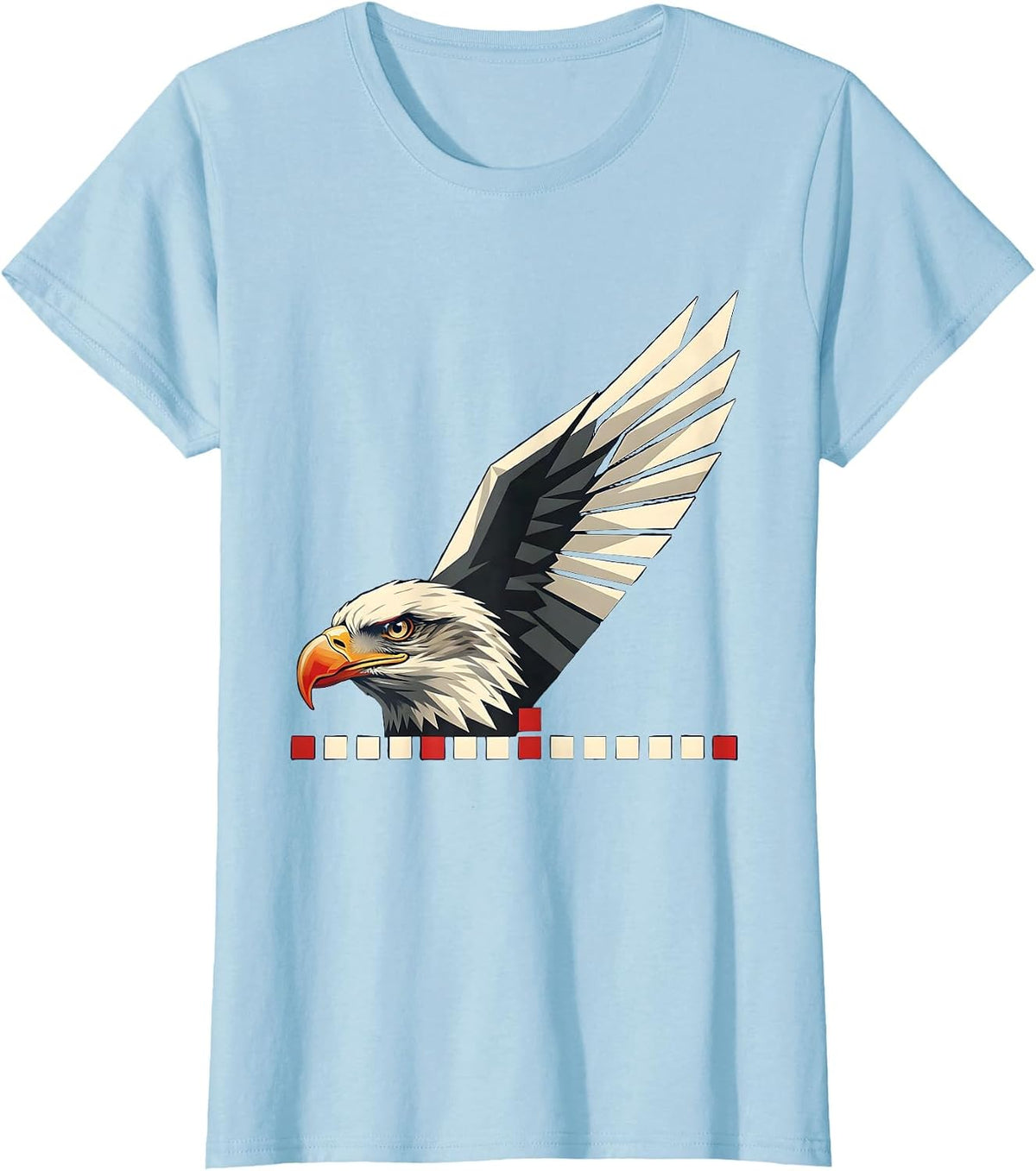 Bald Eagle Emblem Vintage Patriotic Eagle Lover T-Shirt - Baby Blue