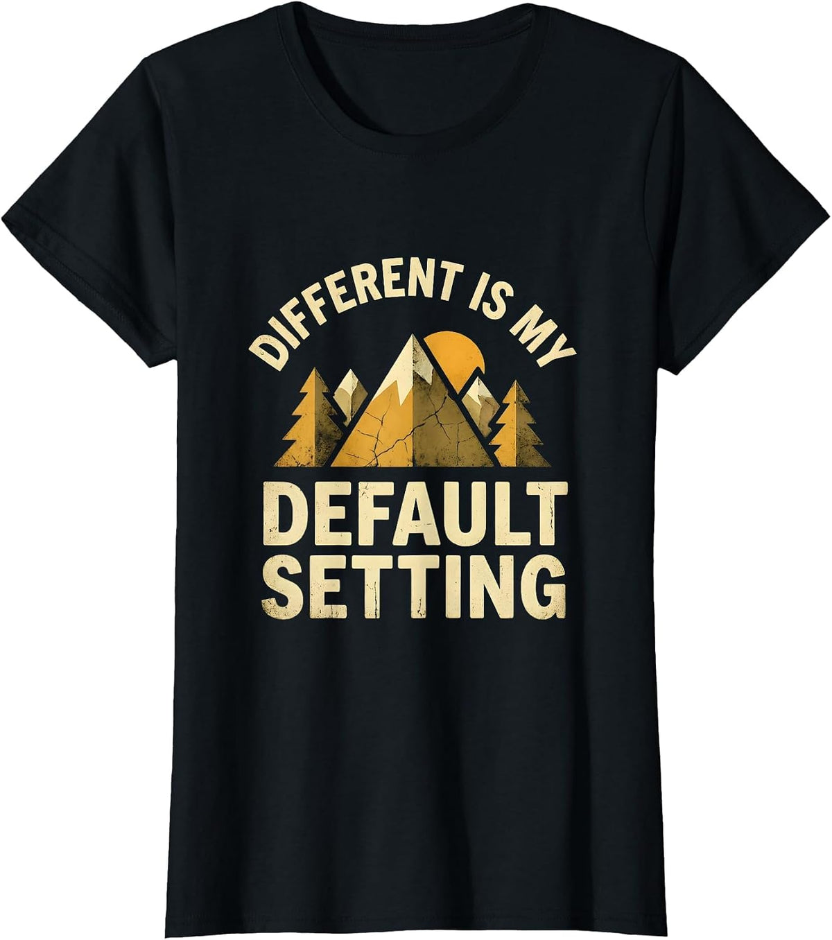 Different Is My Default Setting Neurodiversity Design T-Shirt - Black