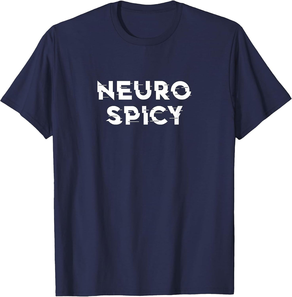Neurospicy ADHD Autism Neurodiversity Neurodivergent T-Shirt - Navy Blue