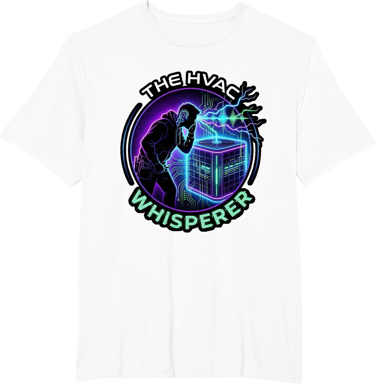The HVAC Whisperer AC Service Repair Technician T-Shirt - White