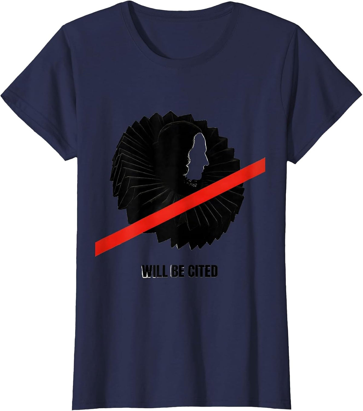 Women's Will Be Cited New Wave Typography Literary Humor English T-Shirt - Navy Blue
