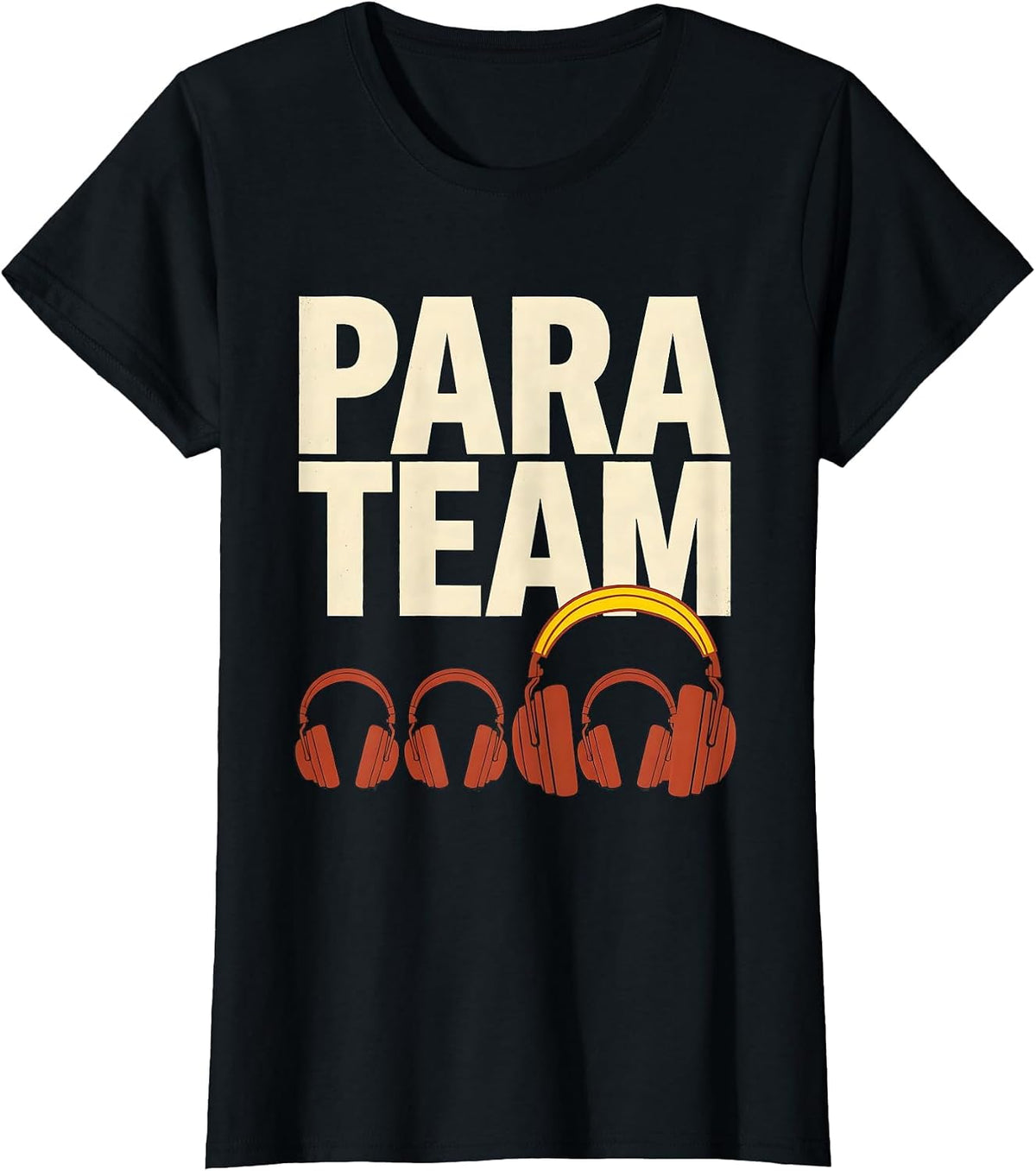 Para Team Screenprint Poster Paraprofessional Teacher T-Shirt - Black