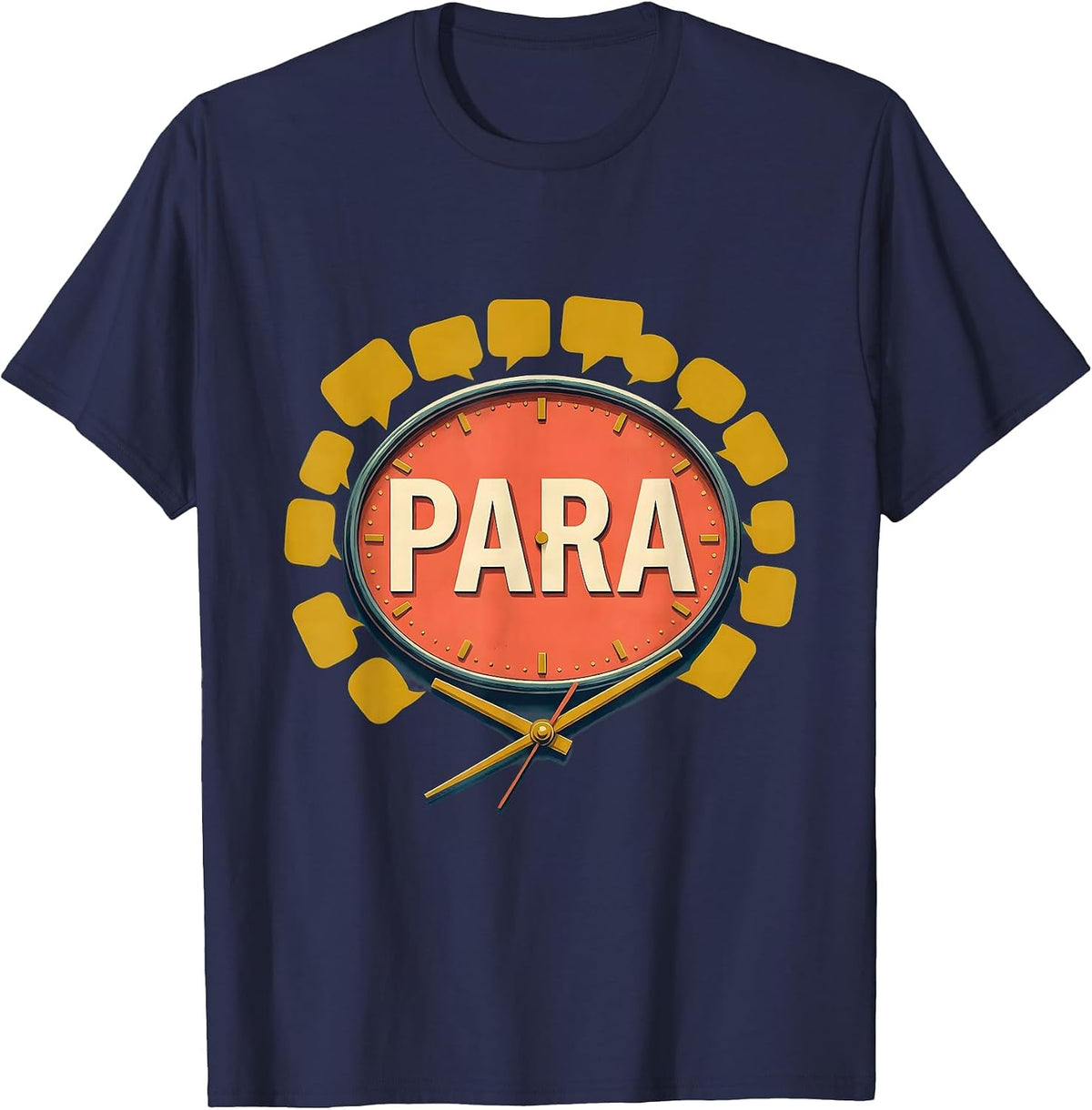 Para Midcentury Modern School Paraprofessional Teacher Aide T-Shirt - Navy Blue