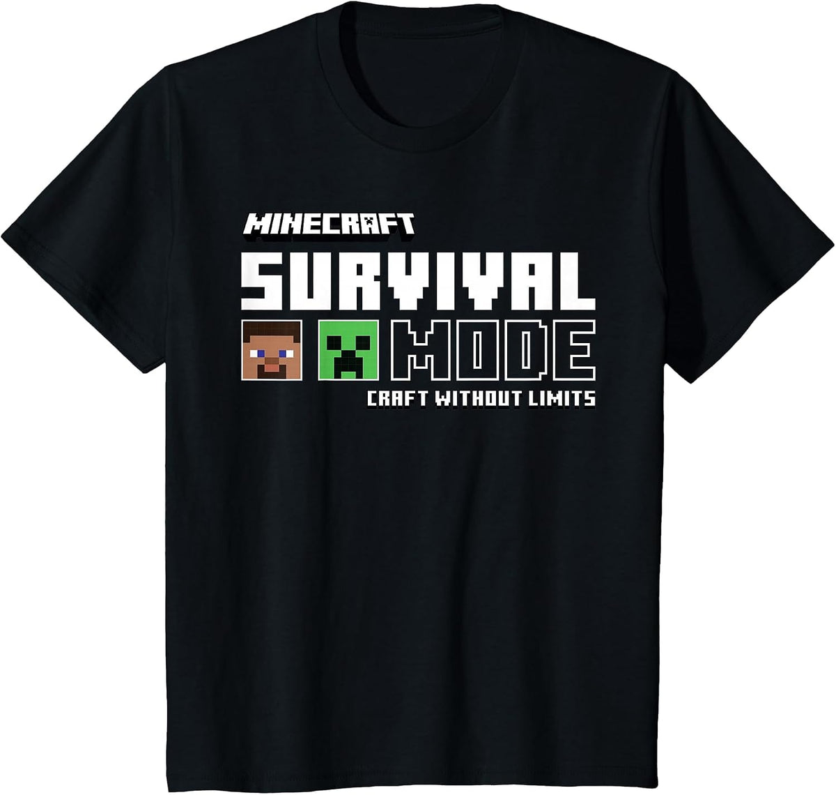 Minecraft Survival Mode Craft Without Limits T-Shirt - Black