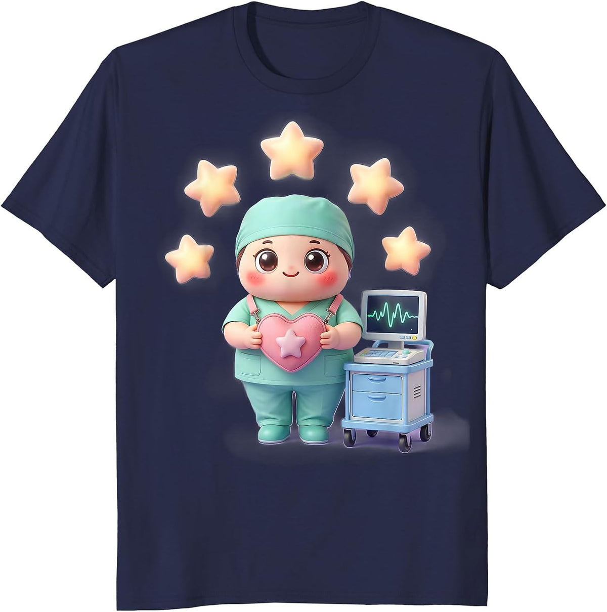 Men's Cute Patient Care Technician Kawaii Appreciation Week Gift T-Shirt - Navy Blue