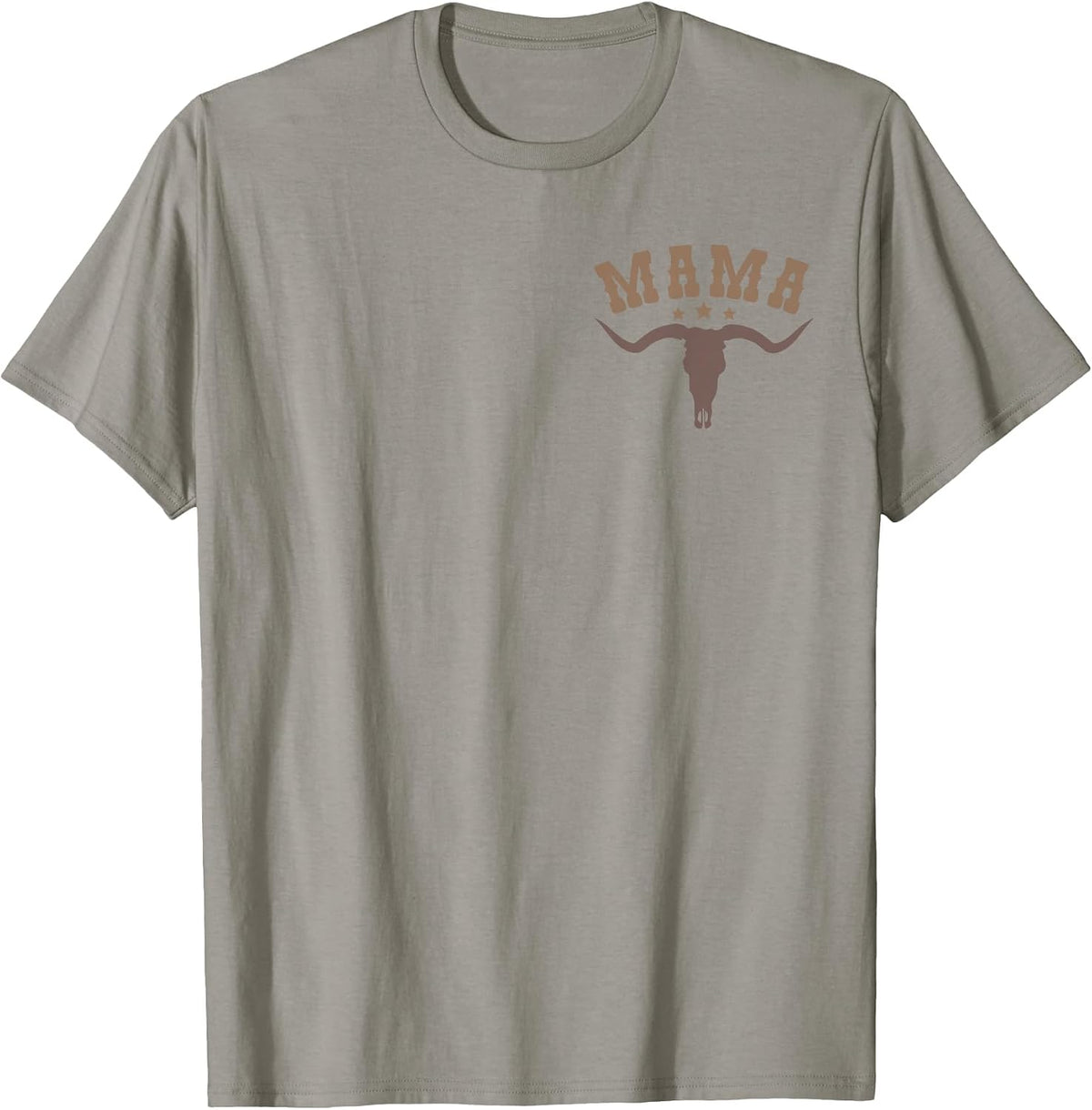 Mama Skull Highland Cow Boy Western Rodeo Family Matching T-Shirt, Men, Slate Grey, Large - As Pictured
