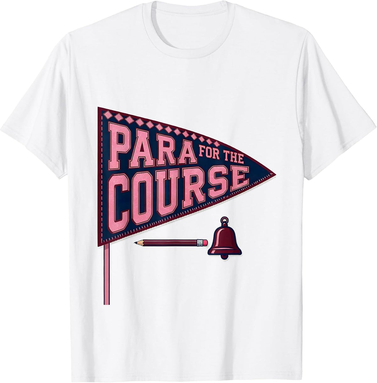 Men's Para For The Course Sparkle Varsity Back To School T-Shirt - White
