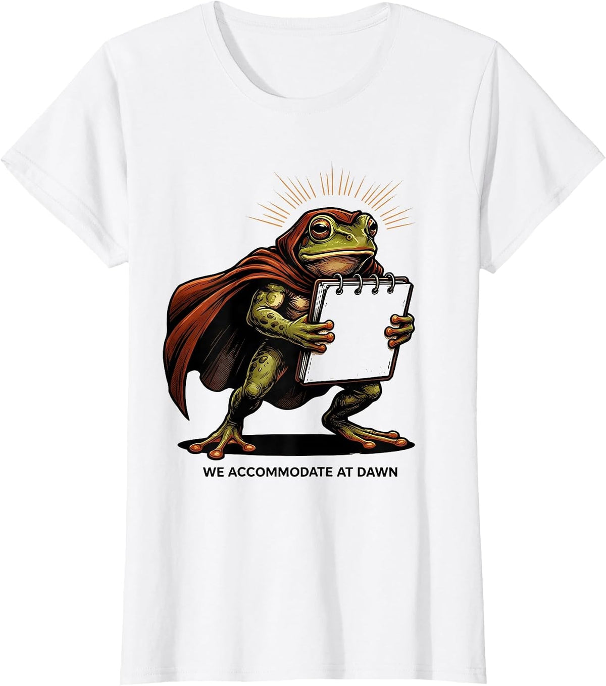 We Accommodate At Dawn Funny Teacher Frog Back to School T-Shirt - White