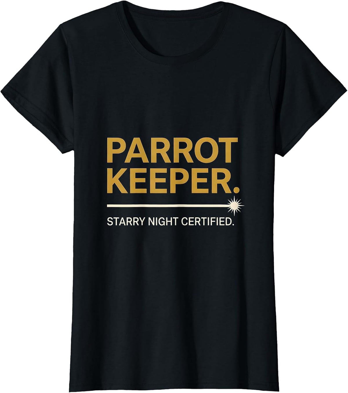 Parrot Keeper Starry Night Certified Funny Art Lover Van T-Shirt - Black
