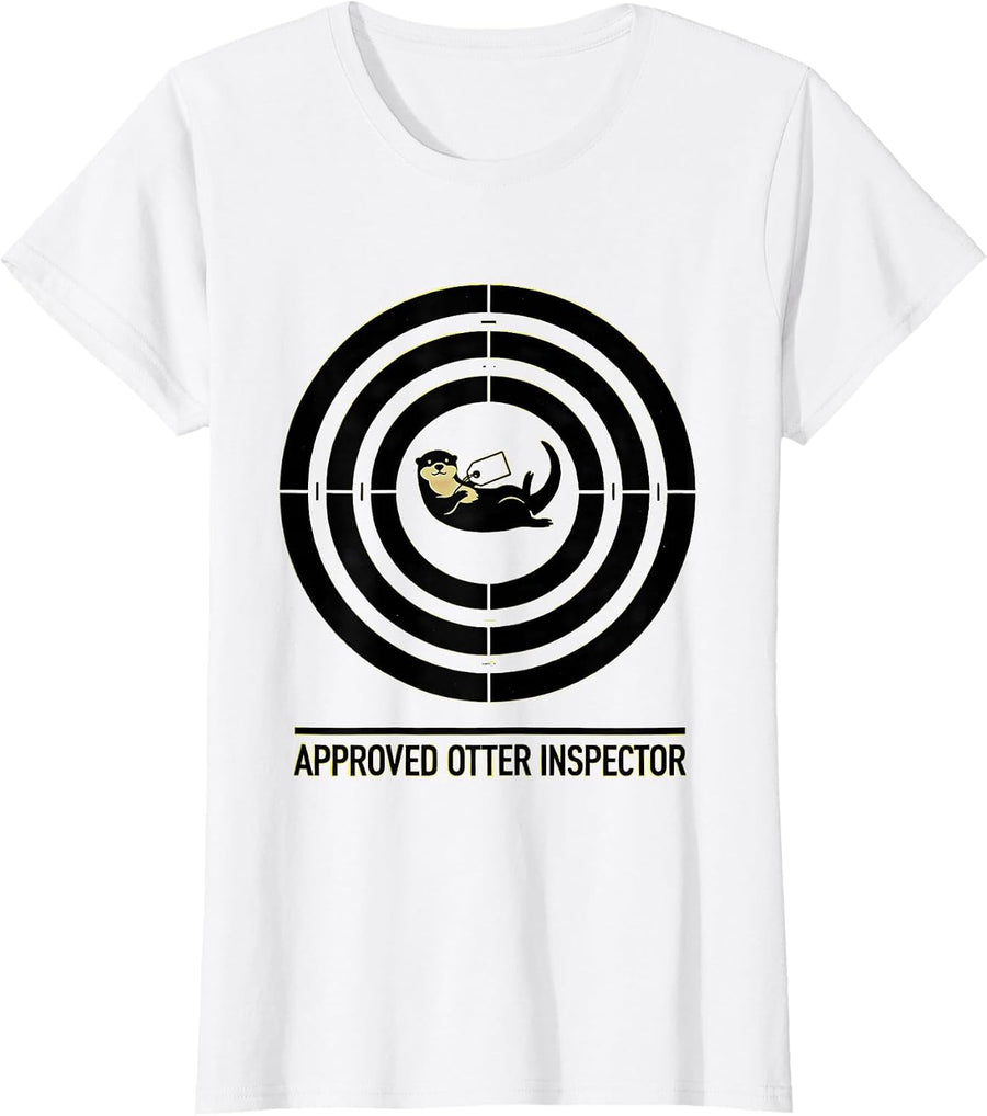 Women's Approved Otter Inspector Funny Otter Lover Gift T-Shirt - White