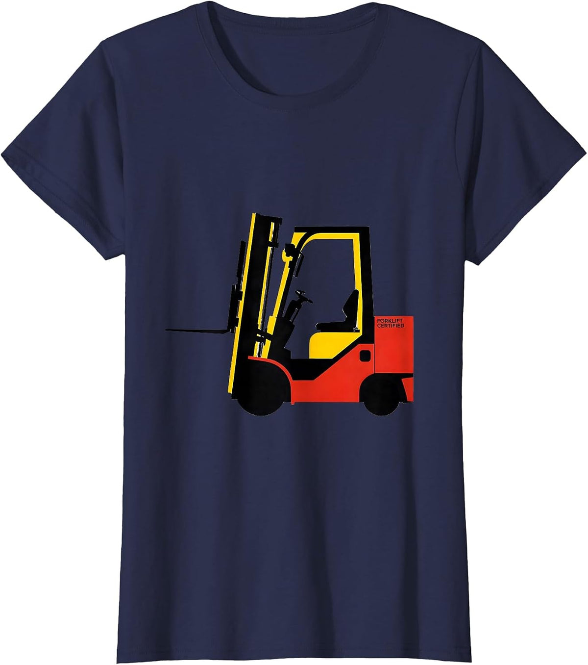 Women's Forklift Certified Bauhaus Modernist Construction Worker Gag T-Shirt - Navy Blue