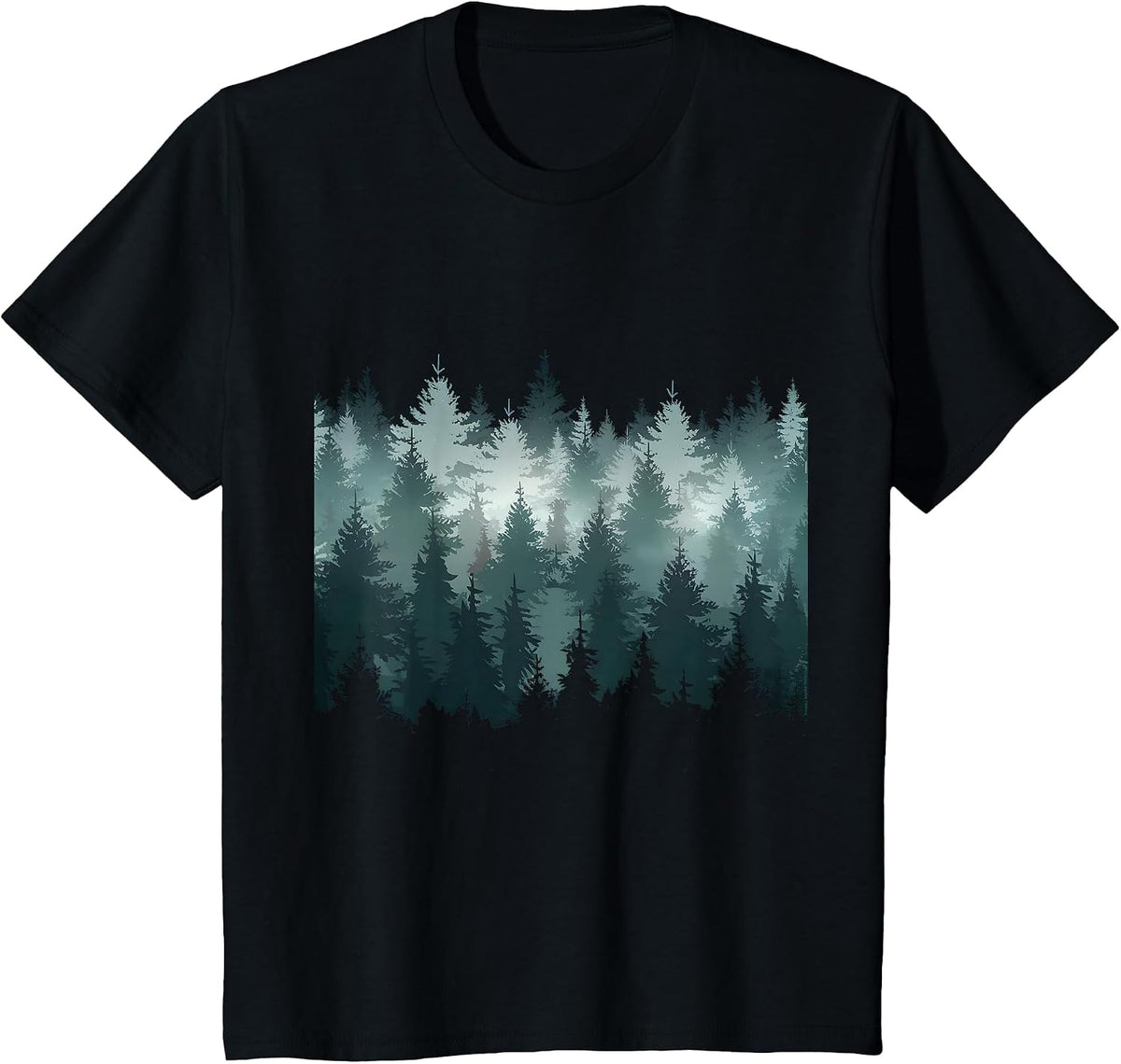 Trees Nature Mountains Adventure Outdoor Wildlife Forest T-Shirt - Black
