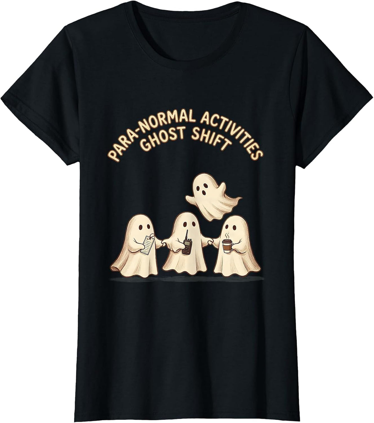 Women's Para-Normal Activities Ghost Shift Storybook SpEd T-Shirt - Black