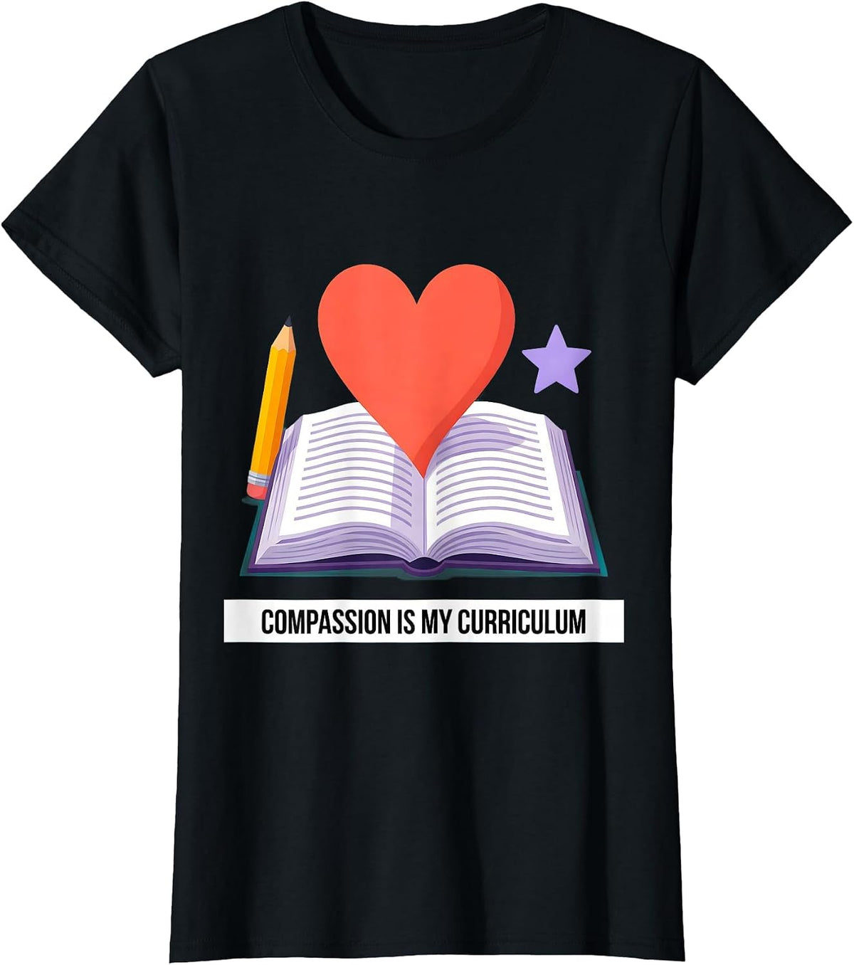 Women's Compassion Is My Curriculum Paraprofessional T-Shirt - Black