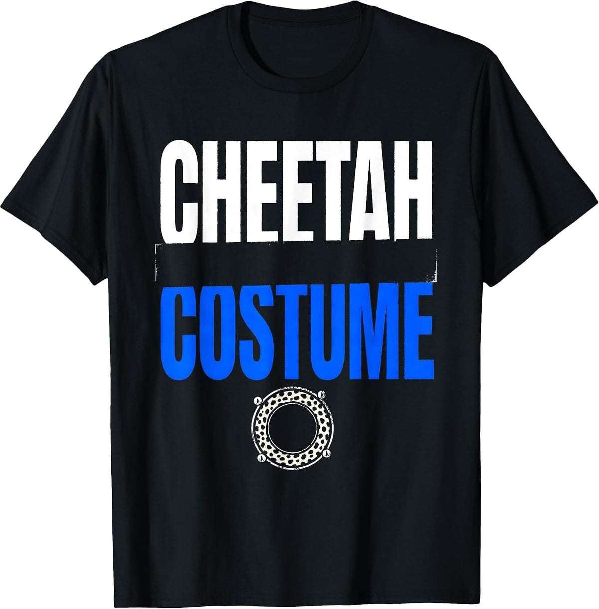 Men's Cheetah Spot Stamp Ring Teen Girl Big Cat Halloween Party T-Shirt - Black