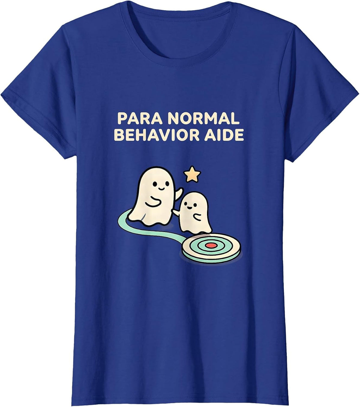 Women's Para Normal Behavior Aide Cute Kawaii Ghost Paraprofessional T-Shirt - Royal Blue