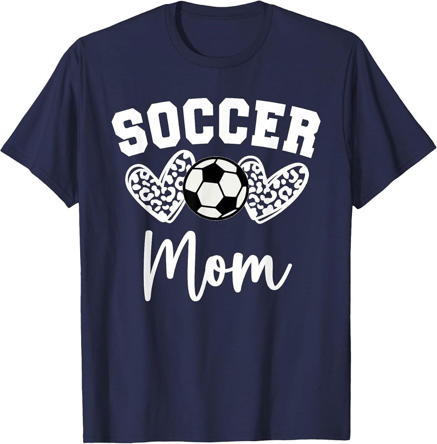 Soccer Mom Matching Family Soccer T-Shirt - Navy Blue