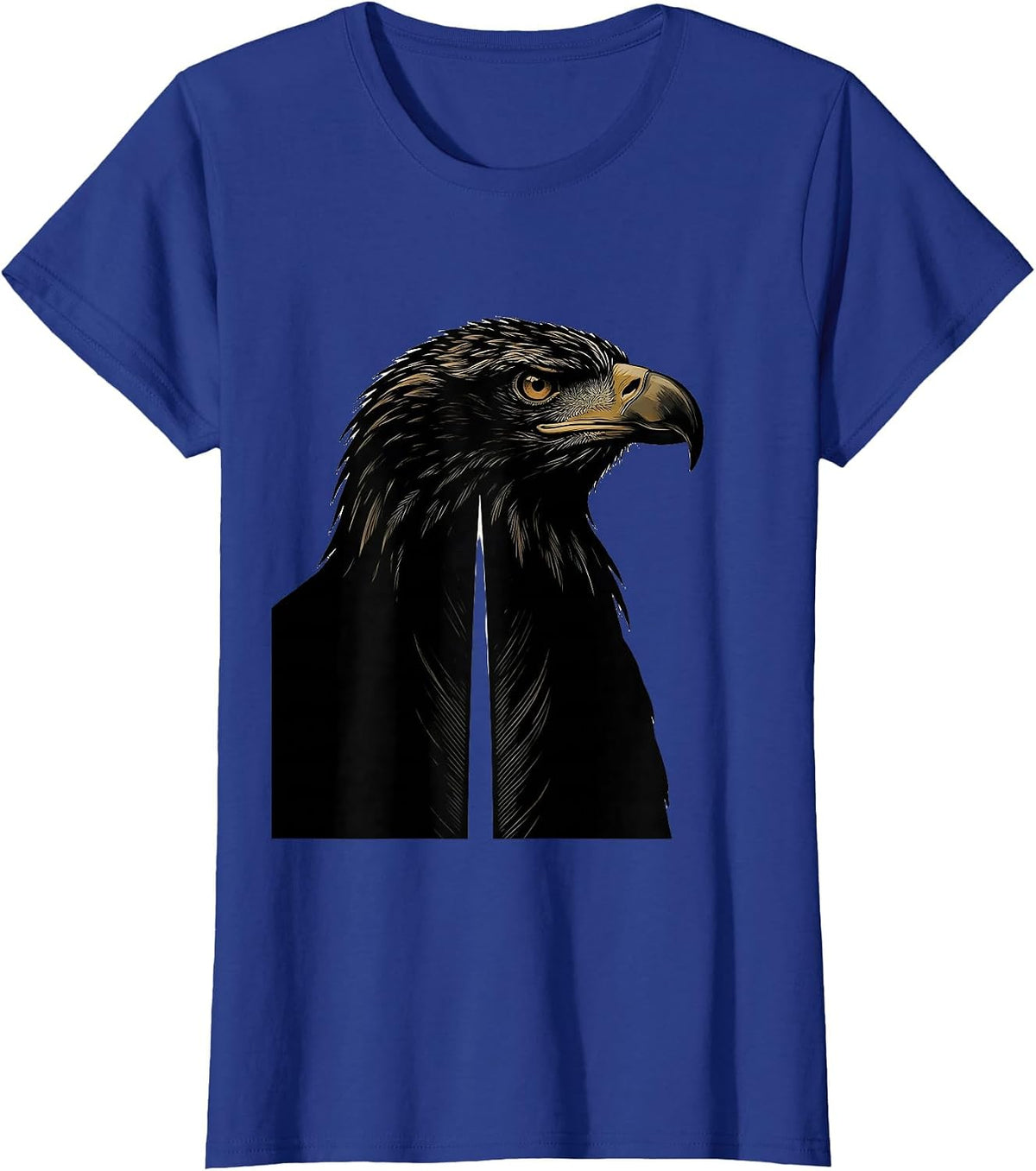 Women's Bald Eagle Minimalist Faith Mascot Pride T-Shirt - Royal Blue