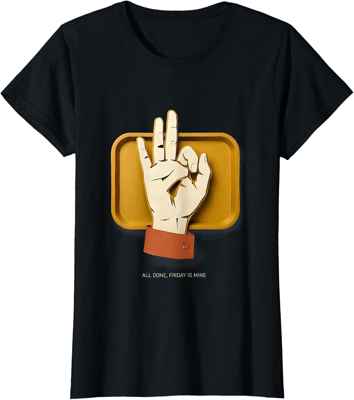 All Done Friday Is Mine Paper Cutout ASL Teacher Inclusion T-Shirt - Black