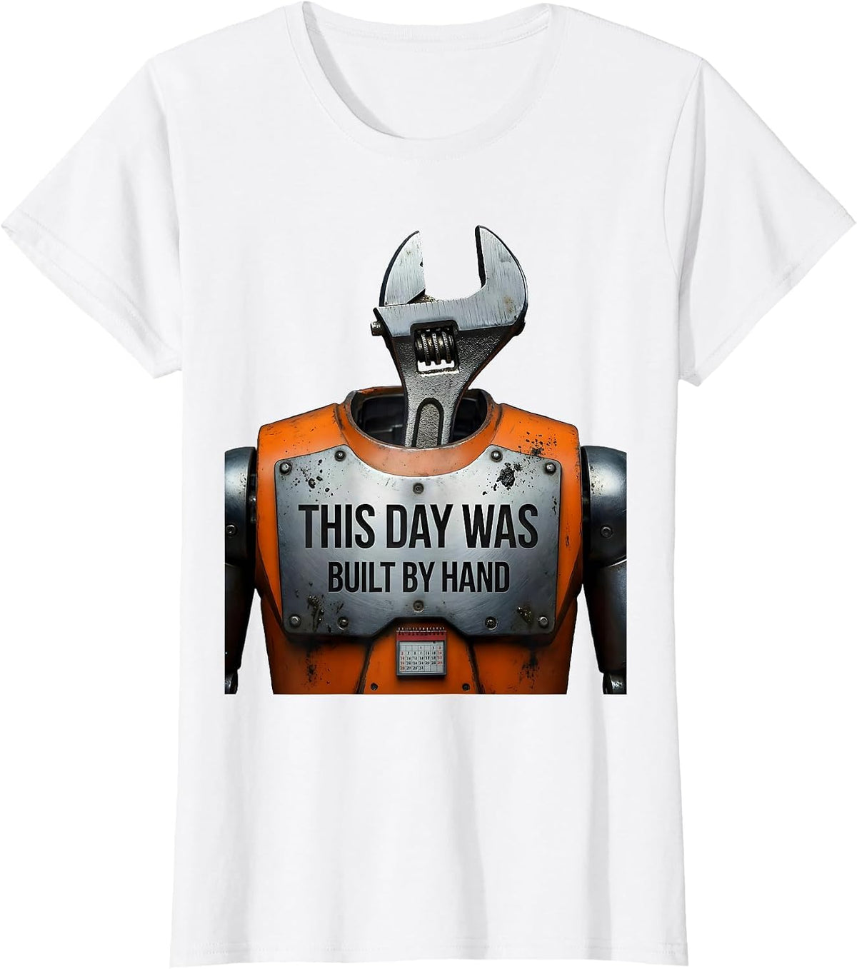 Women's This Day Was Built By Hand Funny Mechanic Labor Day Gift T-Shirt - White