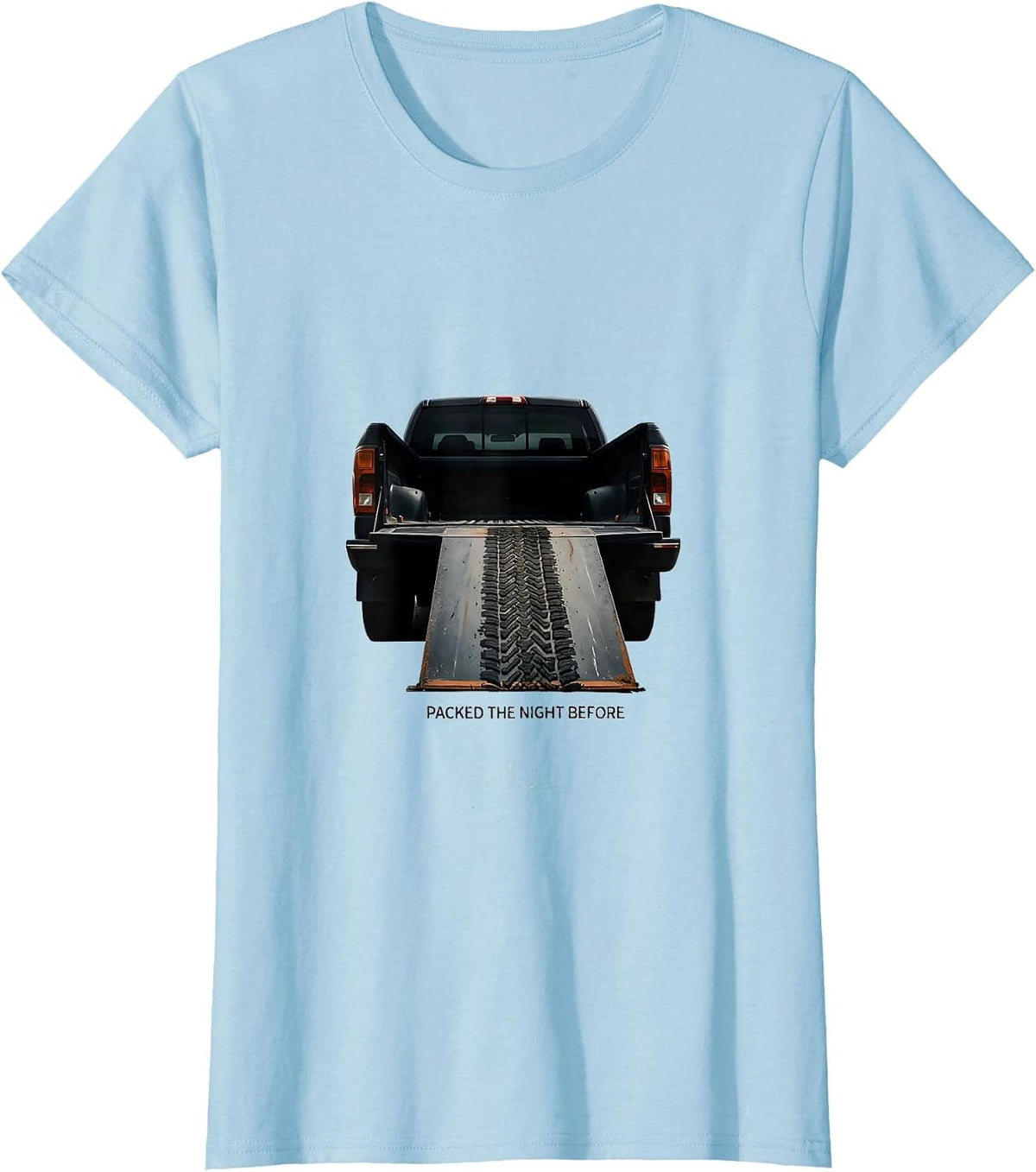 Women's Packed The Night Before Minimalist Dirt Bike Motocross Rider T-Shirt - Baby Blue