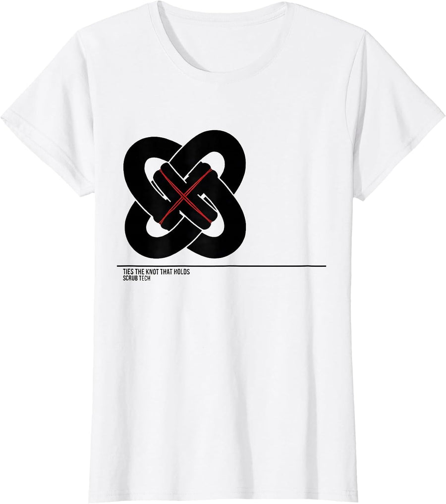 Women's Ties The Knot That Holds Scrub Tech Occupational Humor T-Shirt - White