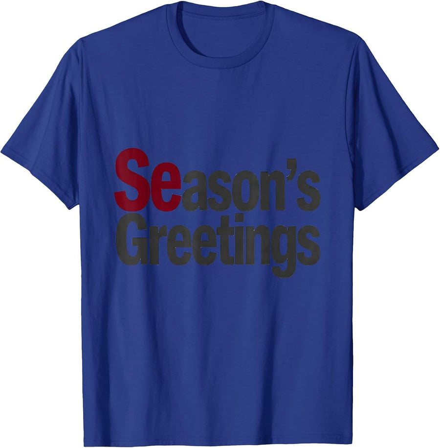 Season's Greetings Funny Chemistry Nerd Humor Periodic Table T-Shirt - Royal Blue