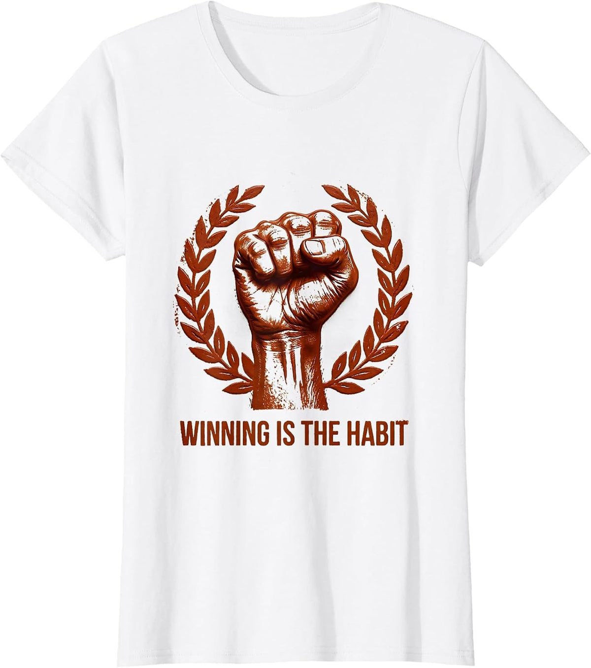 Winning Is The Habit Go Sports Graphic Design T-Shirt - White