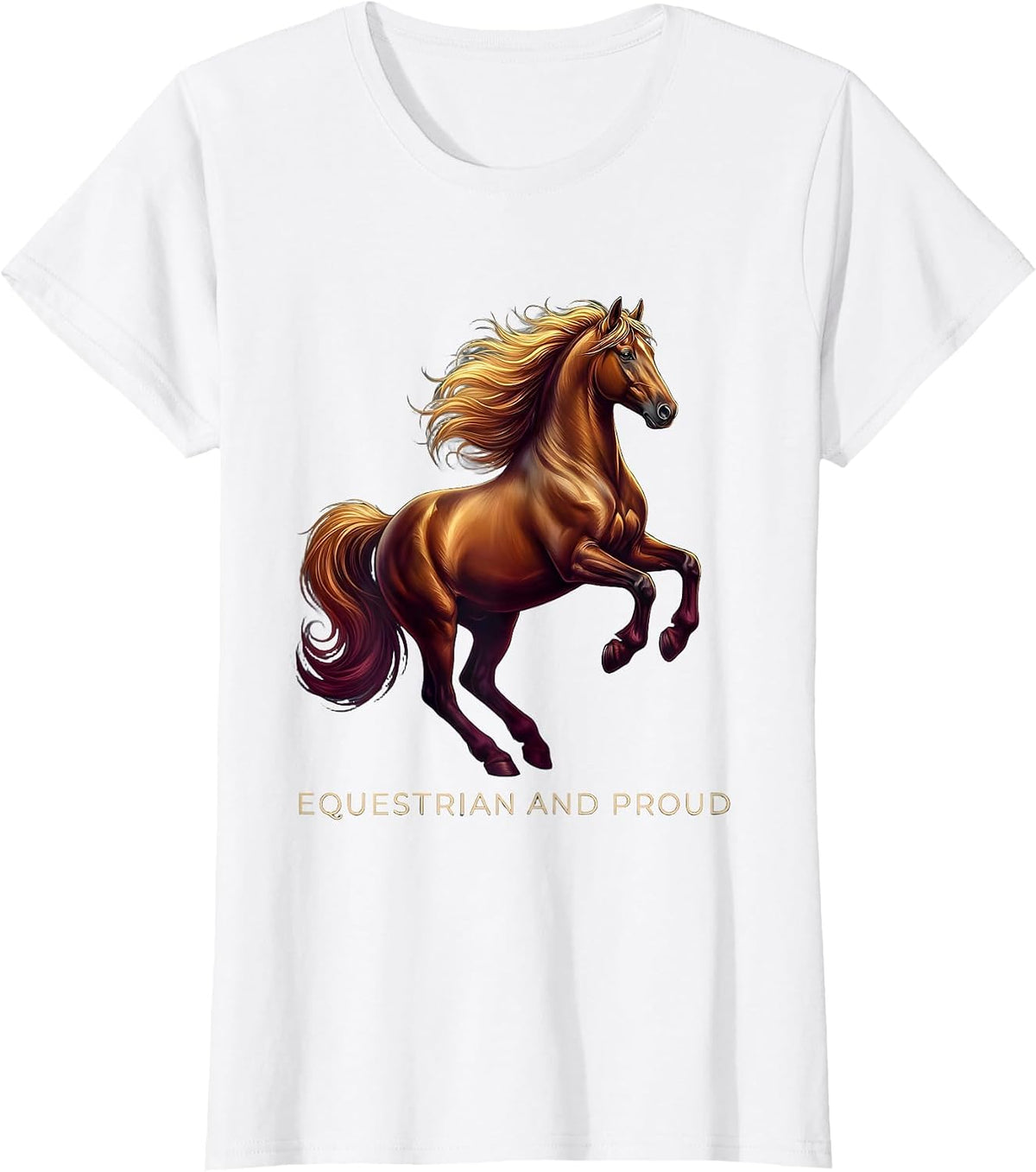 Women's Equestrian and Proud Horse Lover Design T-Shirt - White