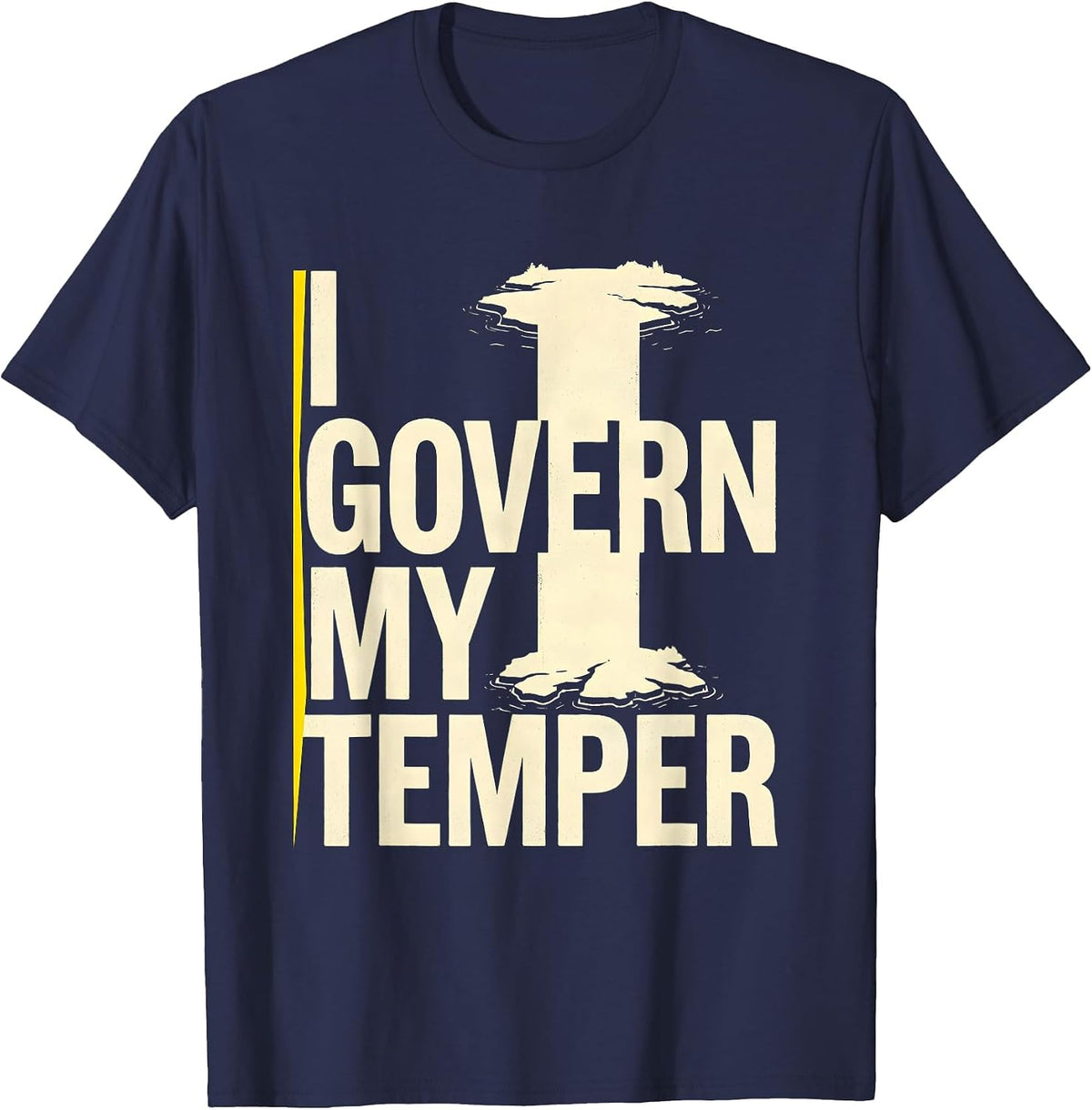I Govern My Temper Stoic Philosophy Quote Marcus Aurelius T-Shirt - Navy Blue