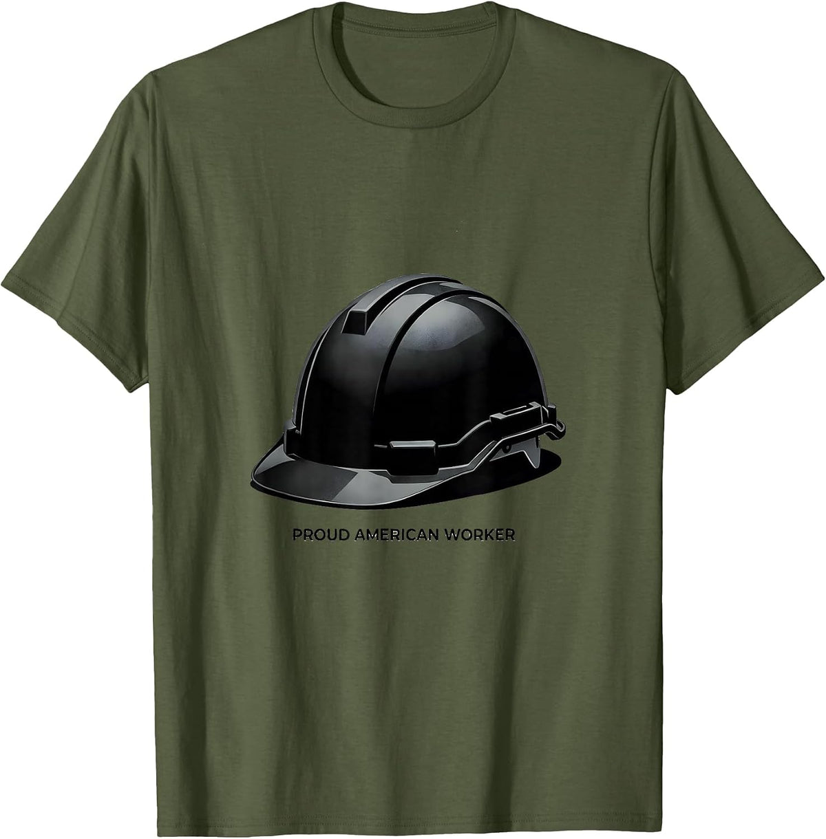 Men's Proud American Worker Patriotic Labor Day Union Pride T-Shirt - Olive Green