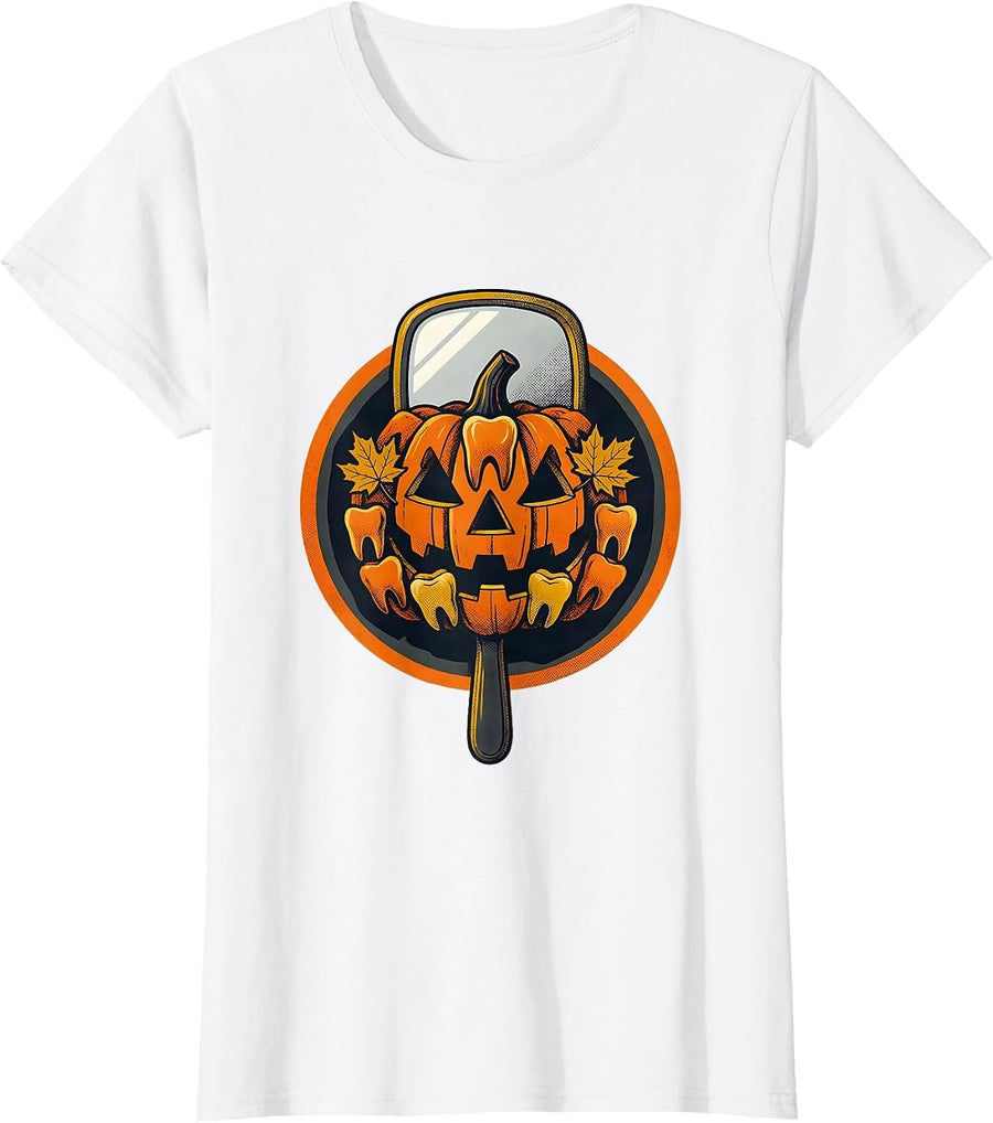 Women's Dental Badge Funny Dental Hygienist Halloween Costume T-Shirt - White