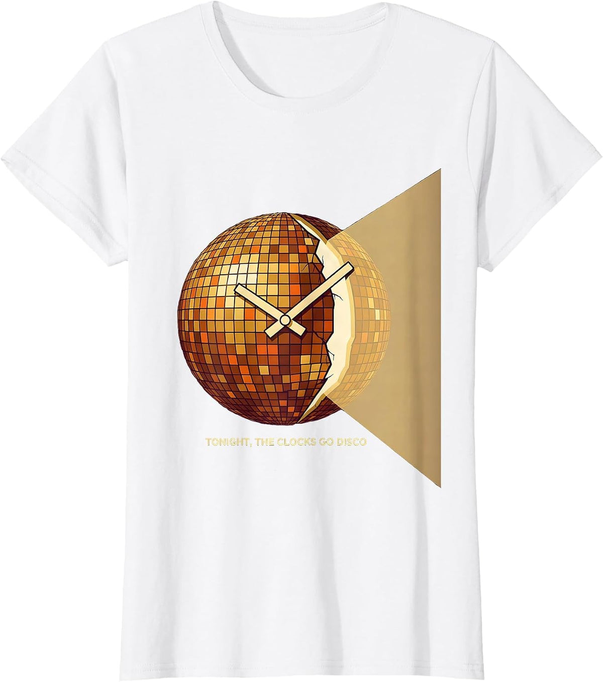 Tonight, The Clocks Go Disco Retro 70s Disco Party Costume T-Shirt - White